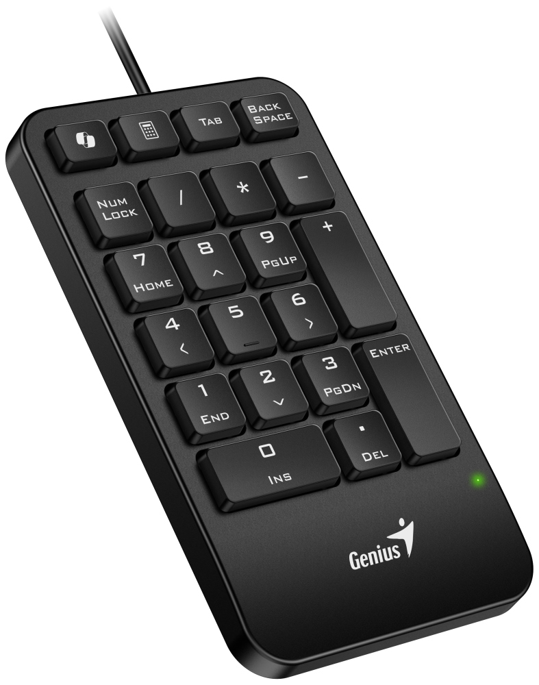 GENIUS NumPad 125/ Drátová/ USB-C/ Copilot/ slim design/ předložka/ černá